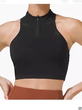 lululemon Unleash High-Neck Zip Crop Top women’s size 12